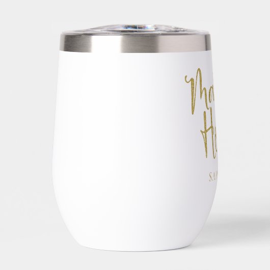 Trauzeugin Geschenk Name Gold und Schwarz (Vorderseite)