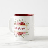 Trauzeugin gibt Niedliche Aquarellfarben-Blume Zweifarbige Tasse (Vorderseite Links)