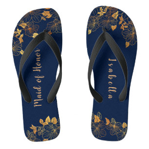 Trauzeugin Gold Foliage Badesandalen