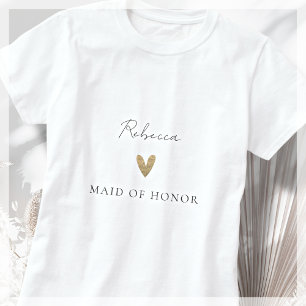 Trauzeugin Gold Heart Modernes Drehbuch T-Shirt