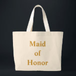 Trauzeugin Gold Jumbo Stoffbeutel<br><div class="desc">Dieser personalisierte Name Monogramm niedliche Vintage Tasche ist die beste Geschenkidee für Zimmermädchen und Trauzeuginnen bei Hochzeiten.</div>