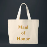 Trauzeugin Gold Jumbo Stoffbeutel<br><div class="desc">Dieser personalisierte Name Monogramm niedliche Vintage Tasche ist die beste Geschenkidee für Zimmermädchen und Trauzeuginnen bei Hochzeiten.</div>