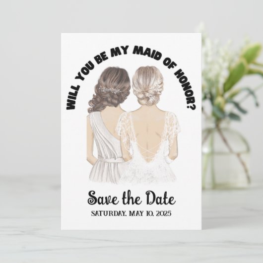 TRAUZEUGIN INVITE CARD FEIERTAGSKARTE (Stehend Vorderseite)