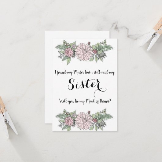 Trauzeugin Karte (Vorderseite/Rückseite Beispiel)