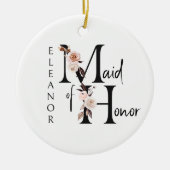 Trauzeugin Keepake Boho Blumenbrief Keramik Ornament (Vorne)