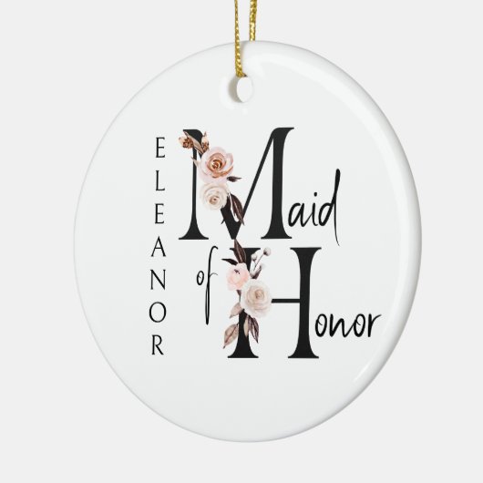 Trauzeugin Keepake Boho Blumenbrief Keramik Ornament (Links)