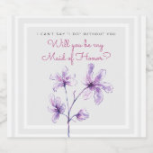 Trauzeugin lädt Bubbly Champagne, Prosecco ein Schaumweinetikett (Einzelnes Label)