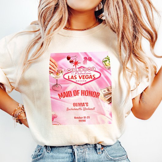 Trauzeugin Las Vegas Bachelorette Poker Rosa T-Shirt