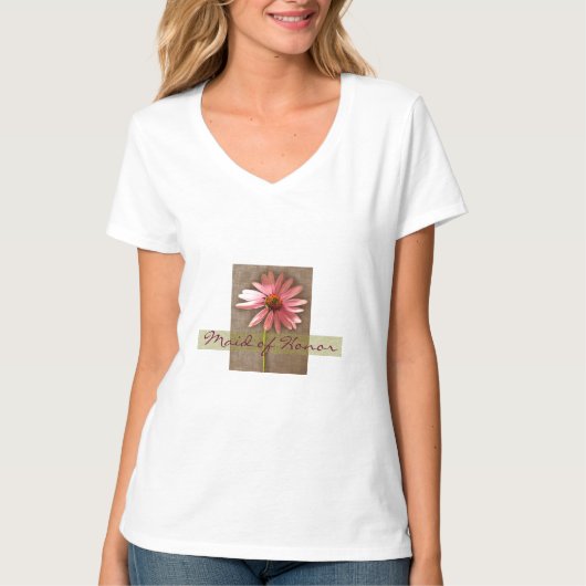 Trauzeugin Lila ConeFlower Echinacea purpurea T-Shirt (Vorderseite)