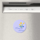 Trauzeugin mit gelben Tulpen Magnet (In Situ (Geschirrspüler))
