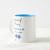 Trauzeugin Moderne Typografie Blue Wedding Zweifarbige Tasse (Vorderseite Links)