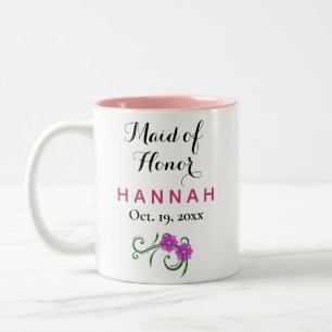 Trauzeugin Moderne Typografie Pink Wedding Zweifarbige Tasse