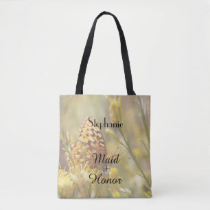 Trauzeugin, Name Gelber Schmetterling, Brautparty Tasche