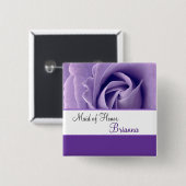 TRAUZEUGIN Name-Lavendel-lila Rose Button (Vorne & Hinten)