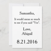 Trauzeugin oder Bridesmaid Einladung (Rückseite)