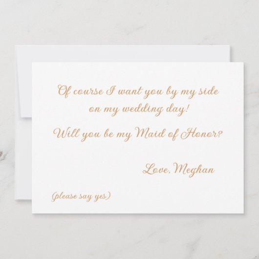 Trauzeugin- oder Überbrückungskarte Einladung (Rückseite)