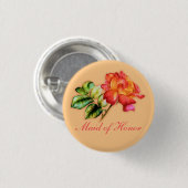 Trauzeugin Orangentee Rose Hochzeit Button (Vorne & Hinten)