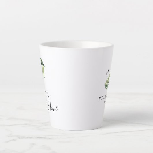 Trauzeugin Palm Leaf Brautparty Milchtasse (Vorderseite)