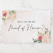 Trauzeugin "Peony and Gold Bloom Wine Label" Schaumweinetikett (Einzelnes Label)