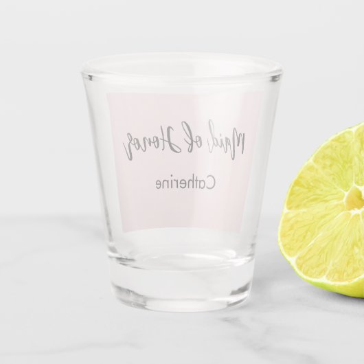 Trauzeugin Pink Brautparty Script Schnapsglas (Rückseite)