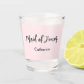 Trauzeugin Pink Brautparty Script Schnapsglas (Vorderseite)