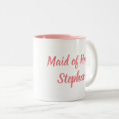 Trauzeugin Pink Elegante Script Hochzeiten Zweifarbige Tasse (VorderseiteRechts)