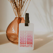 Trauzeugin Pink modern mädchenhaft Retro 60er Jahr Gepäckanhänger