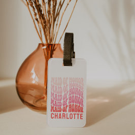 Trauzeugin Pink modern mädchenhaft Retro 60er Jahr Gepäckanhänger