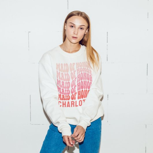 Trauzeugin Pink modern mädchenhaft Retro 60er Jahr Sweatshirt