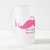Trauzeugin Pink Mustache Mattiert Glass Tasse (Vorderseite Links)