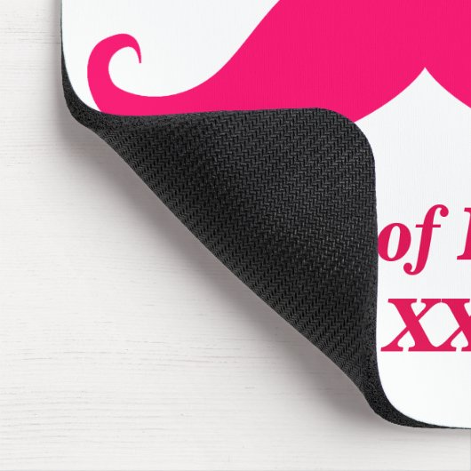 Trauzeugin Pink Mustache Mousepad (Ecke)
