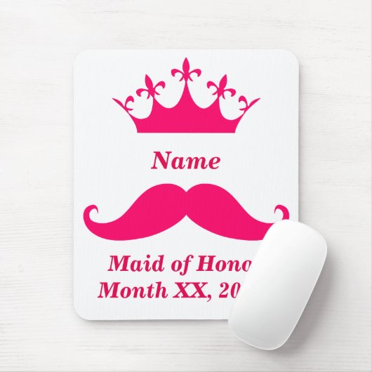 Trauzeugin Pink Mustache Mousepad (Mit Mouse)