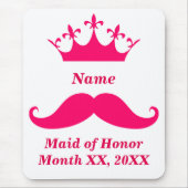 Trauzeugin Pink Mustache Mousepad (Vorne)