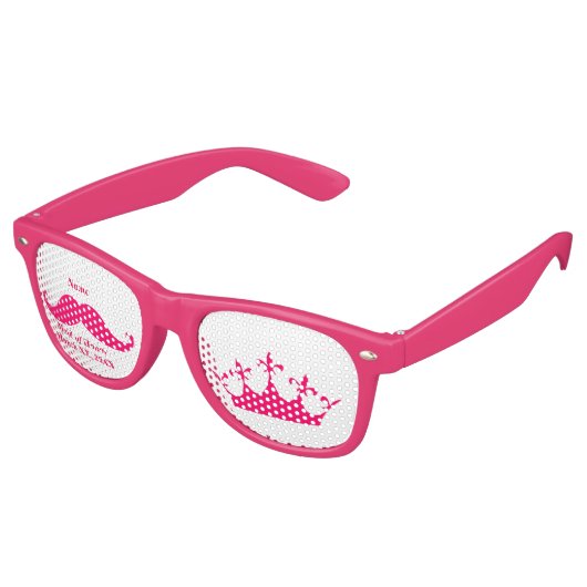 Trauzeugin Pink Mustache Party Sonnenbrille (Schrägansicht)