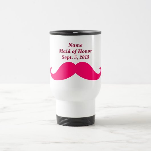Trauzeugin Pink Mustache Reisen/ Tasse (Mittel)