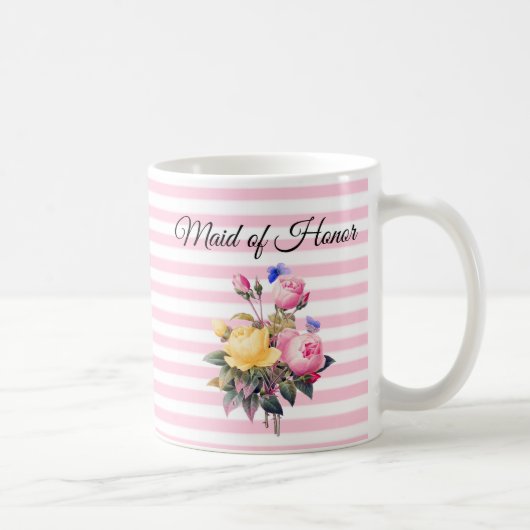 Trauzeugin Pink Rose Bouquet Persönliche Umarmung Kaffeetasse (Rechts)