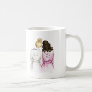 Trauzeugin? Querstations-Brötchen-Braut-Br bewegt Kaffeetasse