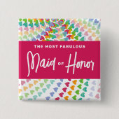 TRAUZEUGIN Rainbow Hörer Sprinkles Wedding Button (Vorderseite)