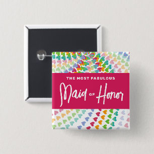 TRAUZEUGIN Rainbow Hörer Sprinkles Wedding Button