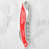 Trauzeugin Red Wedding Corkschrauben Kellnermesser (Rückseite)