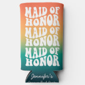 Trauzeugin Retro Pastel Gradient Selters Dosenkühler (Vorderseite)