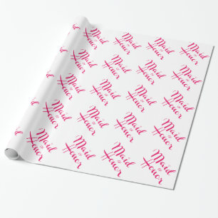 Trauzeugin Retro-Script rosa Geschenkpapier