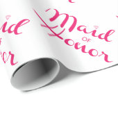 Trauzeugin Retro-Script rosa Geschenkpapier (Rolleneckpunkt)