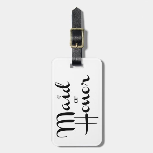 Trauzeugin Retro-Skript Gepäckanhänger (Vorderseite vertikal)