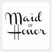 Trauzeugin Retro-Skript Quadratischer Aufkleber (Vorderseite)