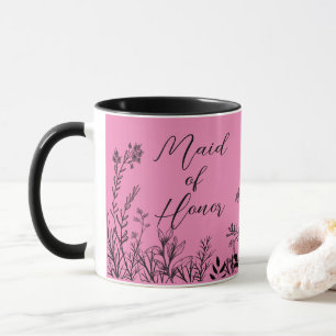 Trauzeugin Rosa Blume Doodles Tasse