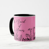 Trauzeugin Rosa Blume Doodles Tasse (Vorderseite Links)