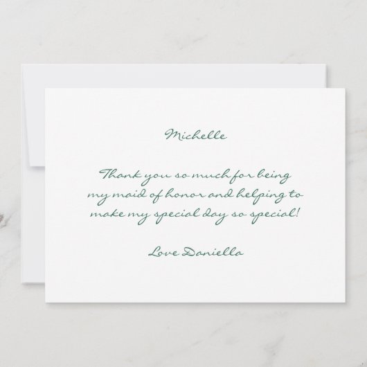 Trauzeugin Rosa Blumenzettel Hochzeit Dankeskarte (Rückseite)