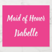 Trauzeugin Rosa Individuelle Name Geschenke Hochze Schaumweinetikett (Einzelnes Label)