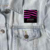 Trauzeugin-rosa und schwarzer Zebra-Druck Z012 Button (Beispiel)